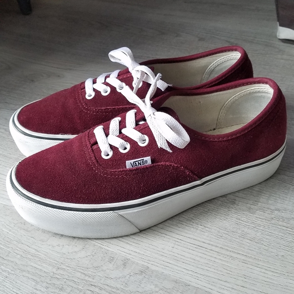 maroon platform vans